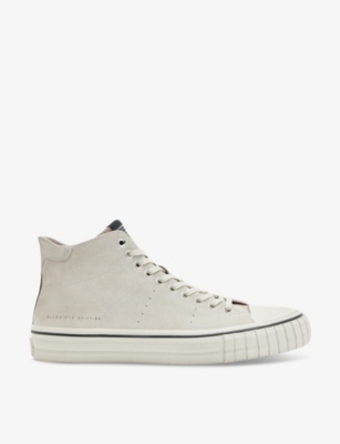 ALLSAINTS: Lewis logo-embossed suede high-top trainers