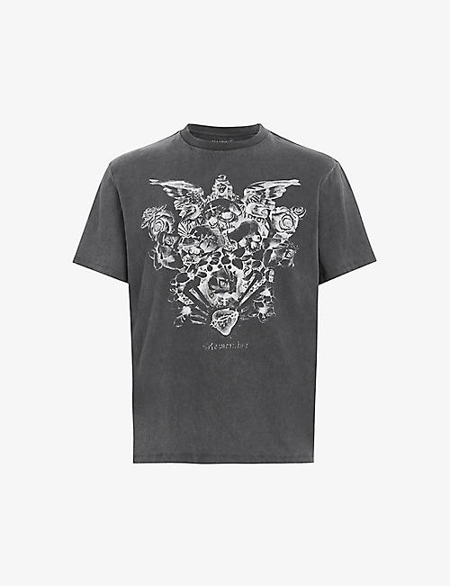 ALLSAINTS: Covenant gothic-print organic-cotton T-shirt