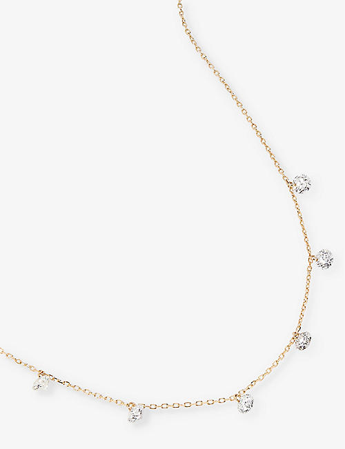 PERSEE PARIS: Danaé 18ct yellow-gold and 0.63ct diamond necklace