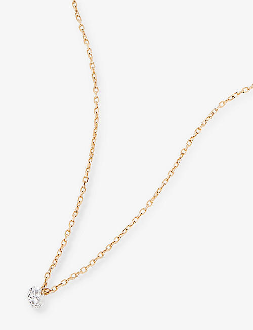 PERSEE PARIS: Danaé 18ct yellow-gold and 0.8ct diamond pendant necklace