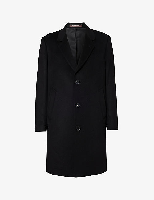 OSCAR JACOBSON: Shaw notch-lapel wool-blend coat