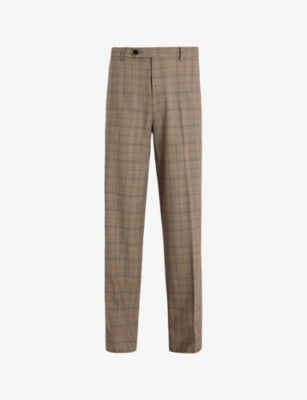 ALLSAINTS: Hobart regular-fit checked stretch-woven trousers