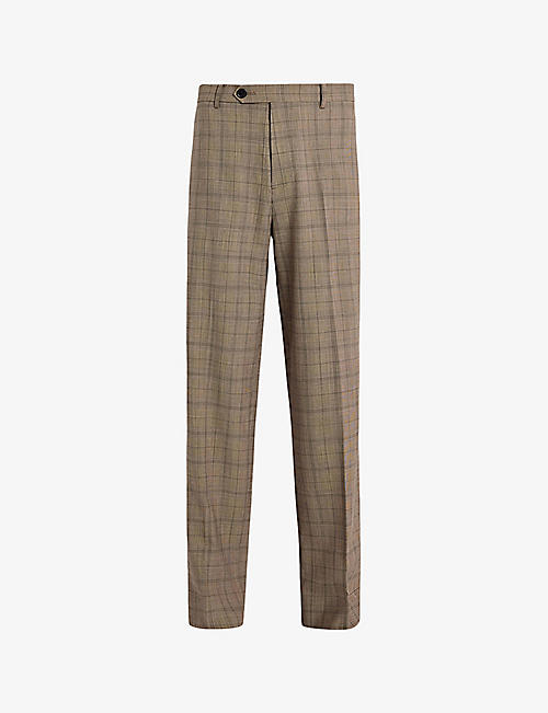 ALLSAINTS: Hobart regular-fit checked stretch-woven trousers