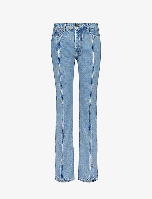 ROTATE SUNDAY: Regular-fit high-rise recycled-denim jeans
