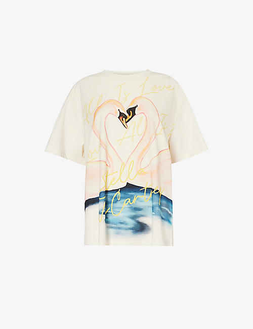 STELLA MCCARTNEY: Branded-print relaxed-fit cotton-jersey T-shirt