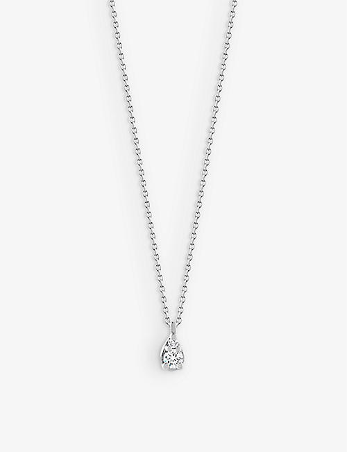 THE ALKEMISTRY: Dana Rebecca 14ct white-gold and 0.02ct diamond pendant necklace