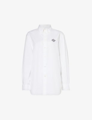 POLO RALPH LAUREN: Logo-embroidered relaxed-fit cotton-poplin shirt