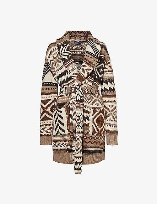 POLO RALPH LAUREN: Fair Isle-pattern relaxed-fit wool-blend cardigan
