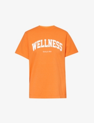 SPORTY & RICH: Wellness brand-print cotton-jersey T-shirt