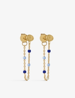 ENAMEL COPENHAGEN: Lola 18ct yellow gold-plated recycled sterling-silver and pearl drop earrings