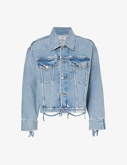 AGOLDE: Doria slip-pocket relaxed-fit organic and recycled-denim jacket