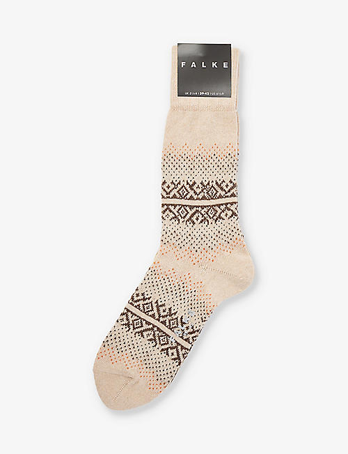 FALKE: Inverness geometric-print woven-blend socks
