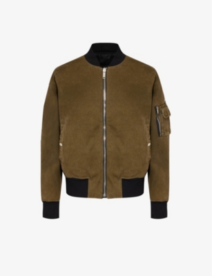 GIVENCHY: Brand-print reversible denim bomber jacket