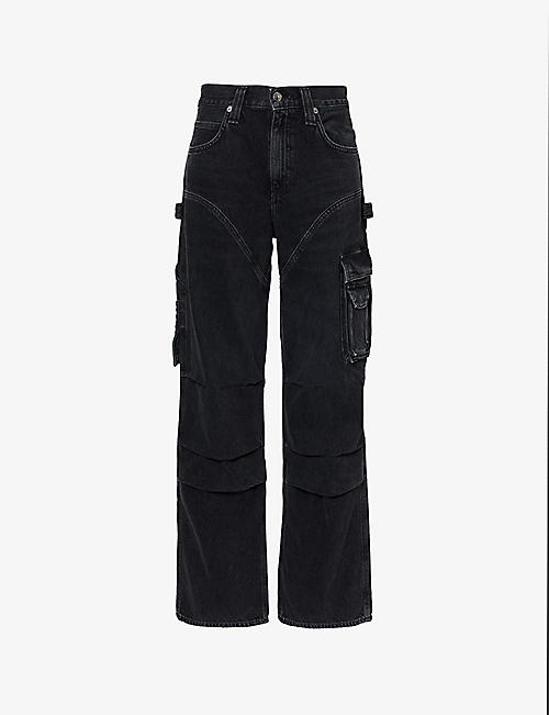 AGOLDE: Nera cargo-pocket wide-leg low-rise jeans
