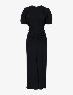 VICTORIA BECKHAM: Slim-fit ruched stretch-woven maxi dress