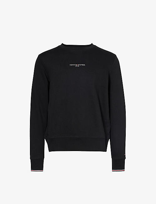 TOMMY HILFIGER: Brand-embroidered cotton and recycled polyester-blend sweatshirt