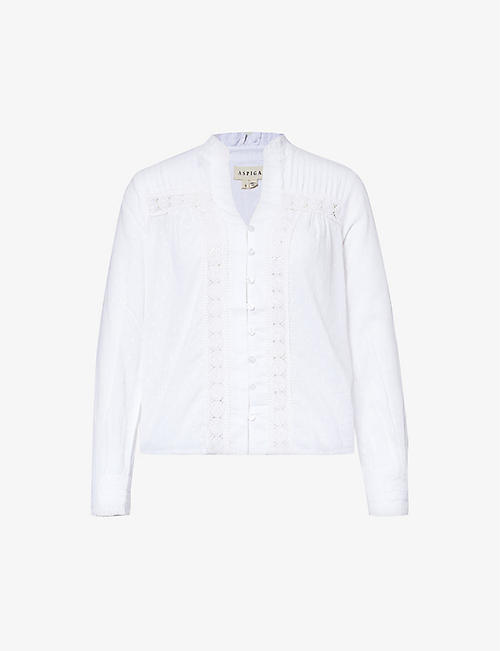 ASPIGA: Carrie long-sleeved cotton-poplin shirt