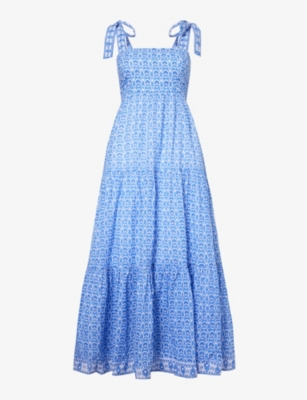 ASPIGA: Tabitha floral-print organic-cotton maxi dress
