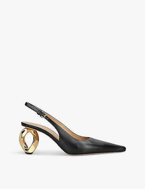JW ANDERSON: Chain leather heeled mules