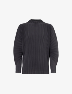 HOMME PLISSE ISSEY MIYAKE: Pleated high-newoven long-sleeved T-shirt