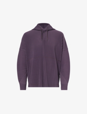 HOMME PLISSE ISSEY MIYAKE: Pleated relaxed-fit knitted hoody