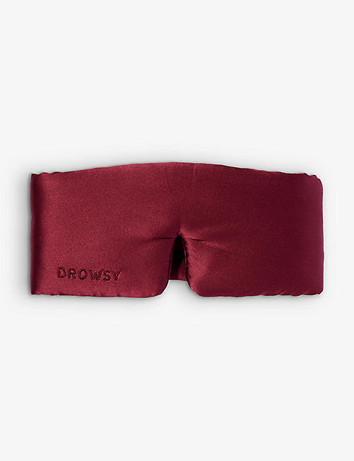 DROWSY SLEEP CO: Brand-embroidered padded silk sleep mask