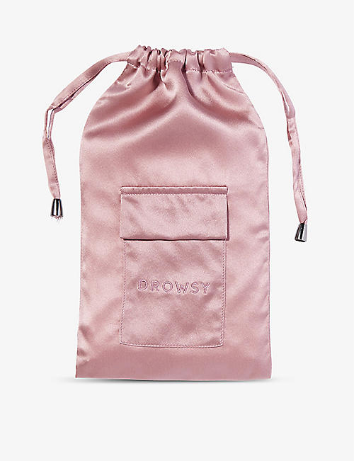 DROWSY SLEEP CO: Brand-embroidered flap-pocket silk pouch