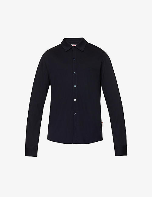ORLEBAR BROWN: Fielder brand-patch regular-fit wool shirt