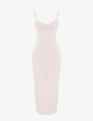 HOUSE OF CB: Stefania fitted satin maxi dress
