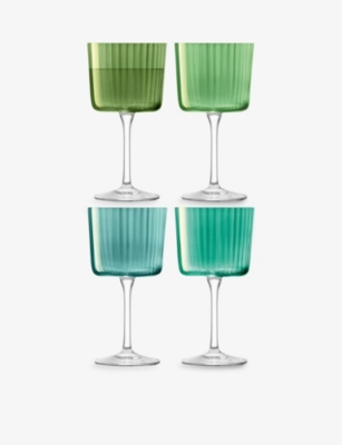 LSA: Gems pleated-texture glass wine glasses set of four