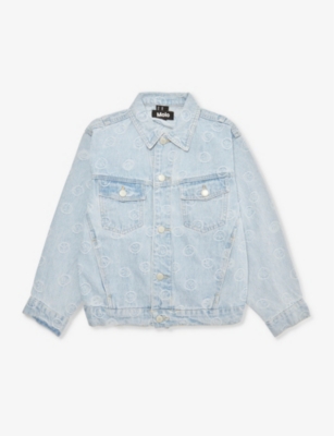 MOLO: Hedly smiley-pattern denim jacket 6-12 years