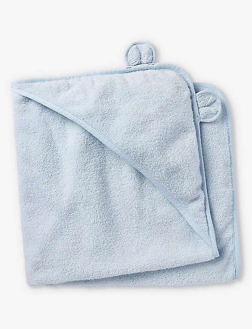 THE LITTLE WHITE COMPANY: Bear hooded cotton towel
