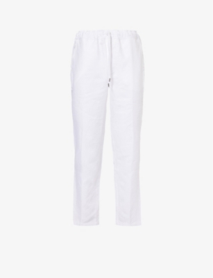 DEREK ROSE: Sydney regular-fit straight-leg linen trousers
