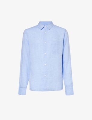 DEREK ROSE: Monaco regular-fit linen shirt