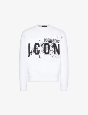 DSQUARED2: Icon logo-print long-sleeve cotton-jersey sweatshirt