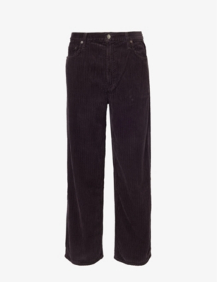 AGOLDE: Low Baggy corduroy-texture relaxed-fit straight-leg cotton trousers