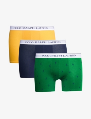 POLO RALPH LAUREN: Pack of three branded-waistband stretch-cotton boxer briefs