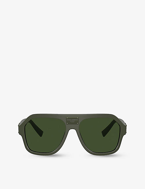 DOLCE & GABBANA: DG4433 pilot-frame acetate sunglasses