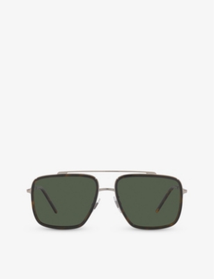 DOLCE & GABBANA: DG2220 square-frame metal sunglasses