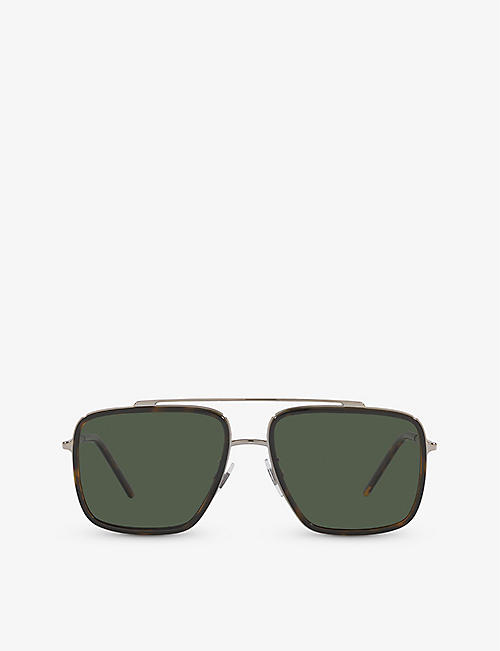 DOLCE & GABBANA: DG2220 square-frame metal sunglasses
