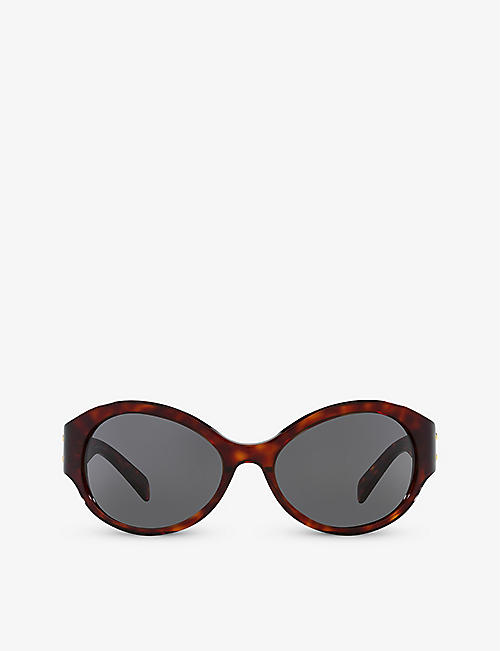 CELINE: CL40271I Triomphe oval-frame acetate sunglasses