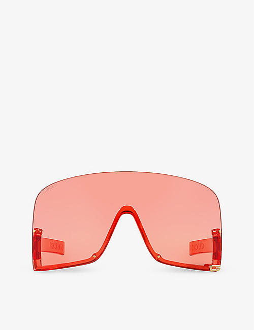 GUCCI: GC002161 GG1631S irregular-frame injected sunglasses