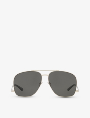 SAINT LAURENT: YS000528 pilot-frame metal sunglasses