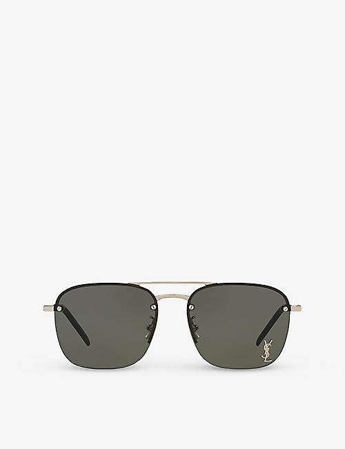SAINT LAURENT: YS000490 SL 309 M rectangular-frame metal sunglasses