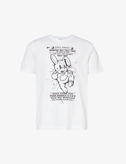 PS BY PAUL SMITH: Bunny-print crewneck organic cotton-jersey T-shirt