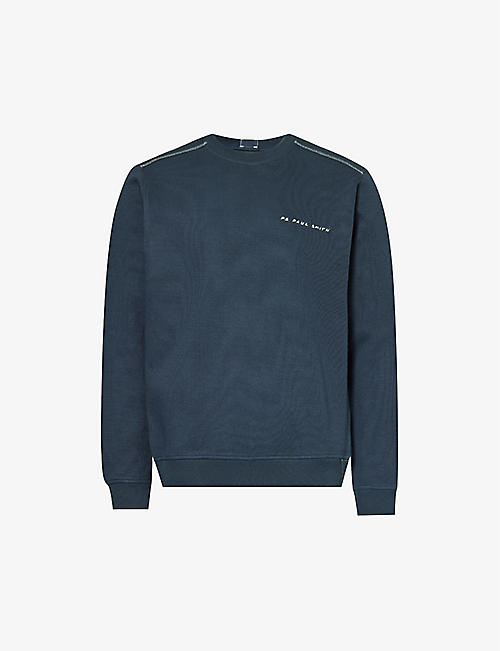 PS BY PAUL SMITH: Brand-embroidered relaxed-fit cotton-knit jumper