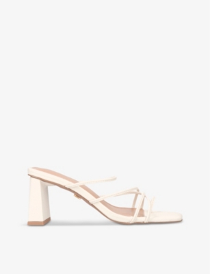 KG KURT GEIGER: Sugar cross-strap faux-leather heeled sandals