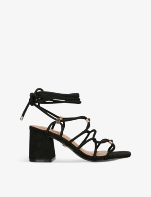 KG KURT GEIGER: Raya stud-embellished faux-suede heeled sandals