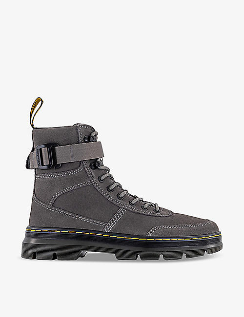 DR. MARTENS: Combs Tech panelled suede utility boots