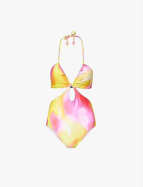 SEAFOLLY: Gradient-design cut-out swimsuit
